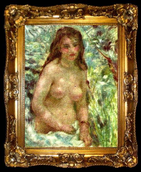 framed  Pierre-Auguste Renoir naken flicka i solsken, ta009-2
